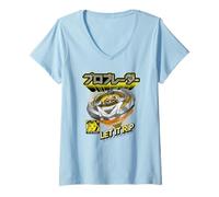 Femme Beyblade X Pro Blader Multi Let It Rip T-Shirt avec Col en V