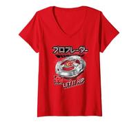Femme Beyblade X Pro Blader Robin Let It Rip T-Shirt avec Col en V
