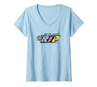 Femme Beyblade X Team Persona Let It Rip T-Shirt avec Col en V