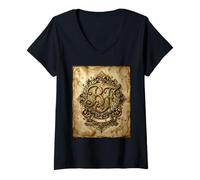 Femme BF - Initiales B F Nom de Famille Onomastique Onomatologie T-Shirt avec Col en V