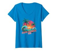 Femme BFF Santa Barbara 2026, Meilleure Amie, Vacances, Voyage, Voyage, Maman T-Shirt avec Col en V
