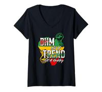 Femme BHM Not a Trend Not a Trend Not a Hashtag Black History Month Pride T-Shirt avec Col en V