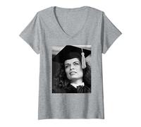 Femme Bianca Jagger Michael Grecco, militante des Droits de l'homme Sociaux T-Shirt avec Col en V