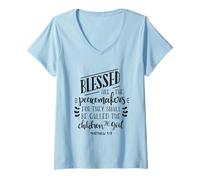 Femme Bible chrétienne des Artisans de la Paix T-Shirt avec Col en V