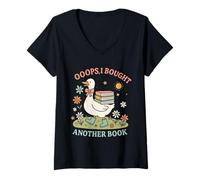 Femme Bibliophile Oops I Bought Another Book Tee T-Shirt avec Col en V