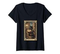 Femme Bibliothèque Fantastique de Tarot The Reader Cute Dragon Book T-Shirt avec Col en V