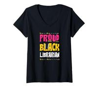 Femme Bibliothèque Noire Education is Freedom Mois de l'histoire des Noirs T-Shirt avec Col en V