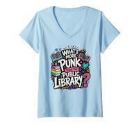 Femme Bibliothèques drôles Qu'y a-t-il de Plus Punk Que la bibliothèque publique T-Shirt avec Col en V