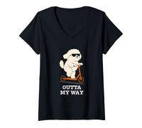 Femme Bichon drôle Outta My Way Cool Dog T-Shirt avec Col en V