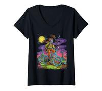 Femme Bicycle Day Hofmann Trip | Psychédélique style hippie T-Shirt avec Col en V