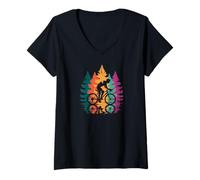 Femme Bicycle Speed Training Exercise Tandem Bicycles Green T-Shirt avec Col en V