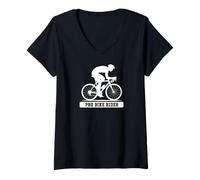 Femme Bicycle Speed Training Exercise Tandem Bicycles Green T-Shirt avec Col en V