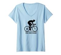 Femme Bicycle Speed Training Exercise Tandem Bicycles Green T-Shirt avec Col en V