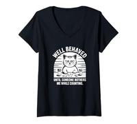 Femme Bien comporté jusqu'à ce Que Quelqu'un me dérange Tout en comptant T-Shirt avec Col en V