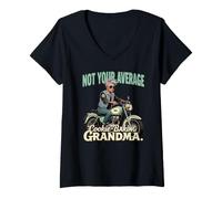 Femme Bien Plus qu'une Simple Grand-mère Motarde Qui prépare des Biscuits T-Shirt avec Col en V
