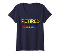 Femme Bientôt à la Retraite : Le Compte à rebours Commence Retraité drôle T-Shirt avec Col en V