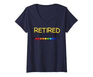 Femme Bientôt à la Retraite : Le Compte à rebours Commence Retraité drôle T-Shirt avec Col en V