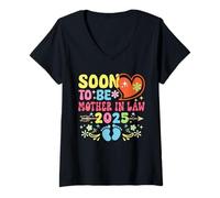 Femme Bientôt belle-mère en 2025, elle attend son bébé pour la fête des mères T-Shirt avec Col en V