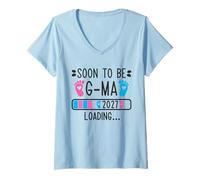 Femme Bientôt G-Ma 2027 Annonce de Grossesse en Cours de Chargement 2027 T-Shirt avec Col en V