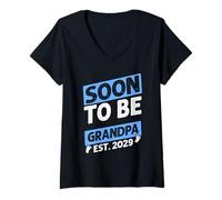 Femme Bientôt Grand-père EST. 2029 Annonce Grandpa 2029 T-Shirt avec Col en V