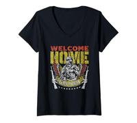 Femme Bienvenue À La Maison Soldat Soldats Bienvenue À La Maison T-Shirt avec Col en V
