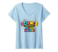 Femme Bienvenue à l'école First Day Science Ready Learning T-Shirt avec Col en V