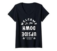 Femme Bienvenue chez Upside Down Stranger Things T-Shirt avec Col en V