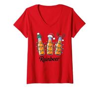 Femme Bière de Noël Amusante pour Boire de l'humour T-Shirt avec Col en V