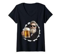 Femme Bière John Brown T-Shirt avec Col en V