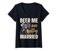 Femme Bière Moi Je me Marie la mariée de mariée. T-Shirt avec Col en V