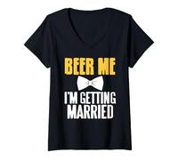 Femme Bières à moi je me marie équipe mariage T-Shirt avec Col en V