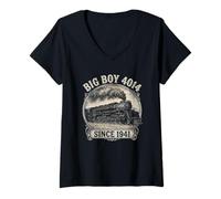 Femme Big Boy 4014 Train Engineer Steam Train Conductor American T-Shirt avec Col en V