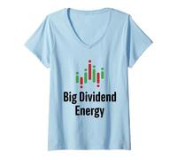 Femme Big Dividend Energy Funny Finance Dividends Investisseur T-Shirt avec Col en V