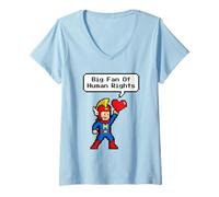 Femme Big Fan of Human Rights Citation Jeu vidéo T-Shirt avec Col en V