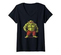 Femme Big Ogre avec lunettes de soleil pour adultes et enfants T-Shirt avec Col en V
