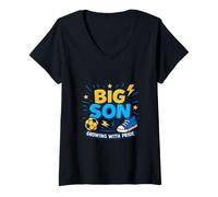 Femme Big Son - Grandir avec fierté T-Shirt avec Col en V