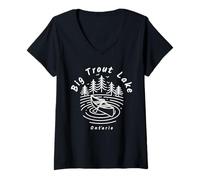 Femme Big Trout Lake en Ontario T-Shirt avec Col en V