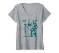 Femme Bigfoot & Alien Ukulélé & Kazoo Bruh 67 Funny Six Seven Meme T-Shirt avec Col en V