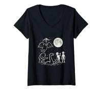 Femme Bigfoot, extraterrestres, OVNI et Loch Ness Good Morning T-Shirt avec Col en V