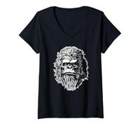 Femme Bigfoot Face Bigfoot T-Shirt avec Col en V