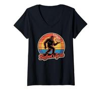 Femme Bigfoot Loves Wieners Retro Humor Foodie Outfit T-Shirt avec Col en V