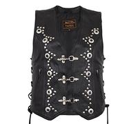 femme biker gilet veste en cuir (S)