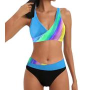 Femme Bikinis Maillot de Bain 18 Pieces Elégant Amincissante Push Up Elégant Swimwear Taille Haute Bikini Ensemble Ensembles avec Attaches Bikini Beachwear Ensembles Bikinis Dos Tressé