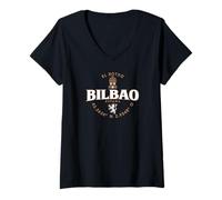 Femme Bilbao Espagne Coordonnées 2C T-Shirt avec Col en V