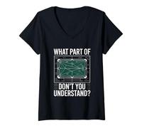 Femme Billard drôle Disant Quelle Partie ne Comprend Pas T-Shirt avec Col en V