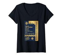 Femme Billet de croisière VIP Cruiser First Class Drinker Funny Cruising T-Shirt avec Col en V