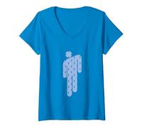 Femme Billie Eilish officiel Blohsh Bleu T-Shirt avec Col en V