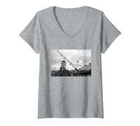 Femme Billy Bragg Life's A Riot Era par David Corio T-Shirt avec Col en V