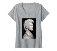 Femme Billy Idol Charmed Life Era par Phil Nicholls T-Shirt avec Col en V