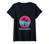 Femme Bimini Beach Bahamas Vacances Caraïbes Tropical Summer T-Shirt avec Col en V